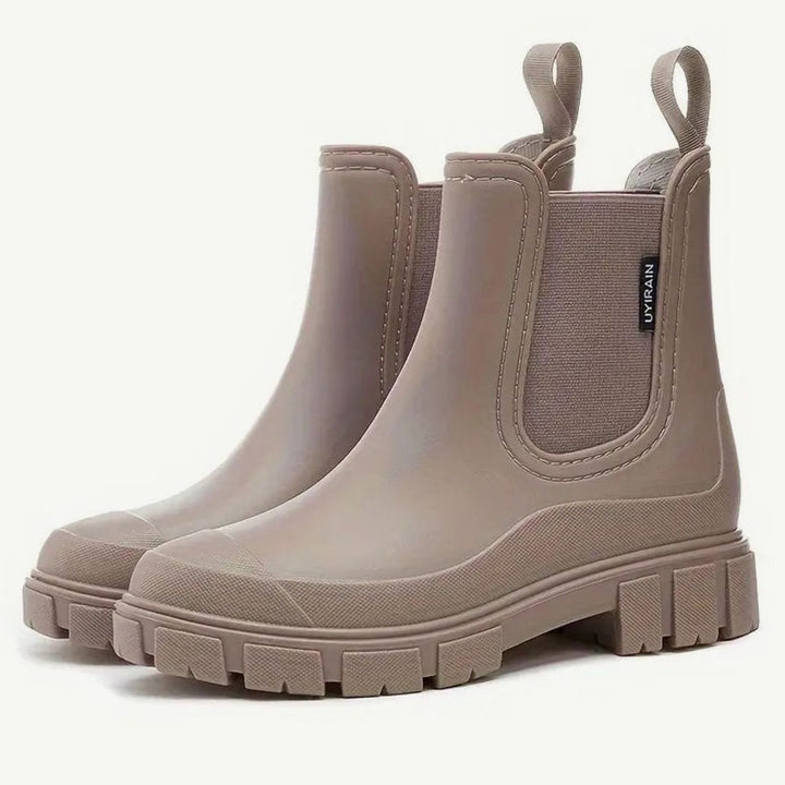Women's Waterproof Slip-On Chelsea Rain Boots Chunky Sole