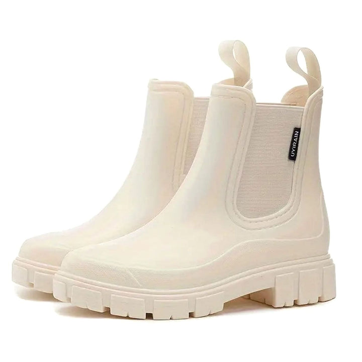 Women's Waterproof Slip-On Chelsea Rain Boots Chunky Sole