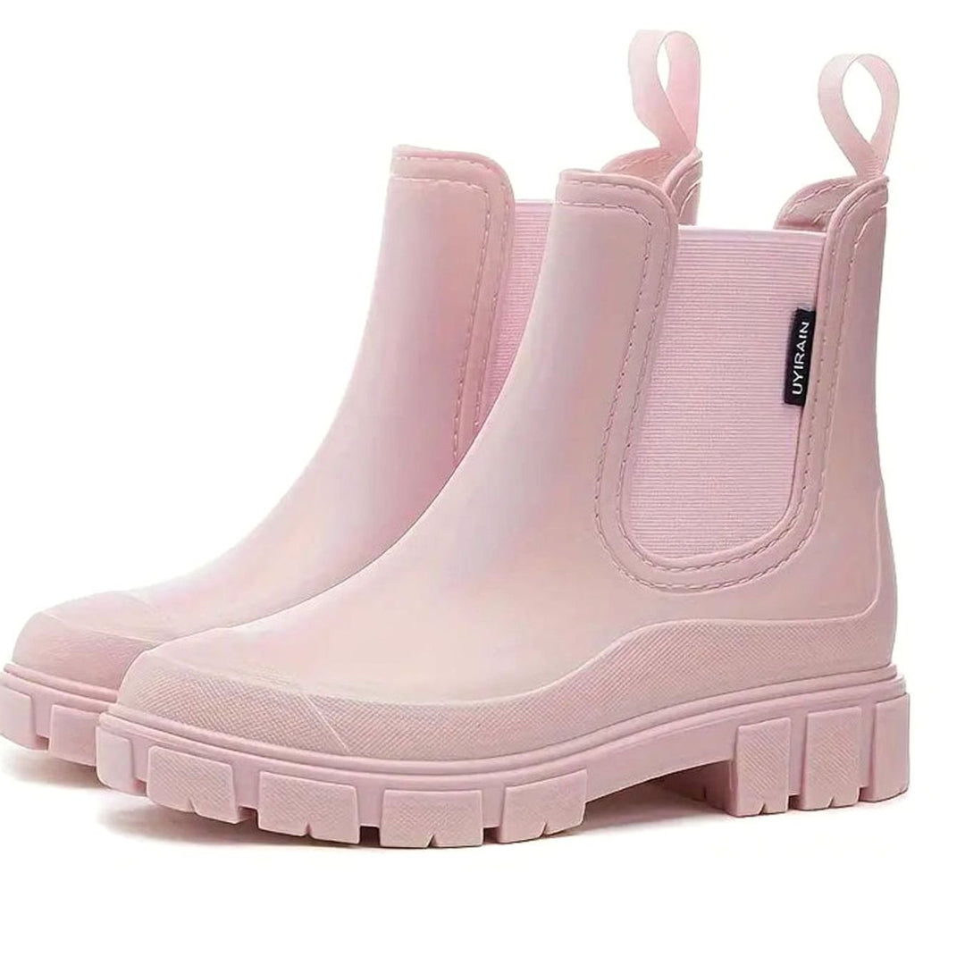 Women's Waterproof Slip-On Chelsea Rain Boots Chunky Sole