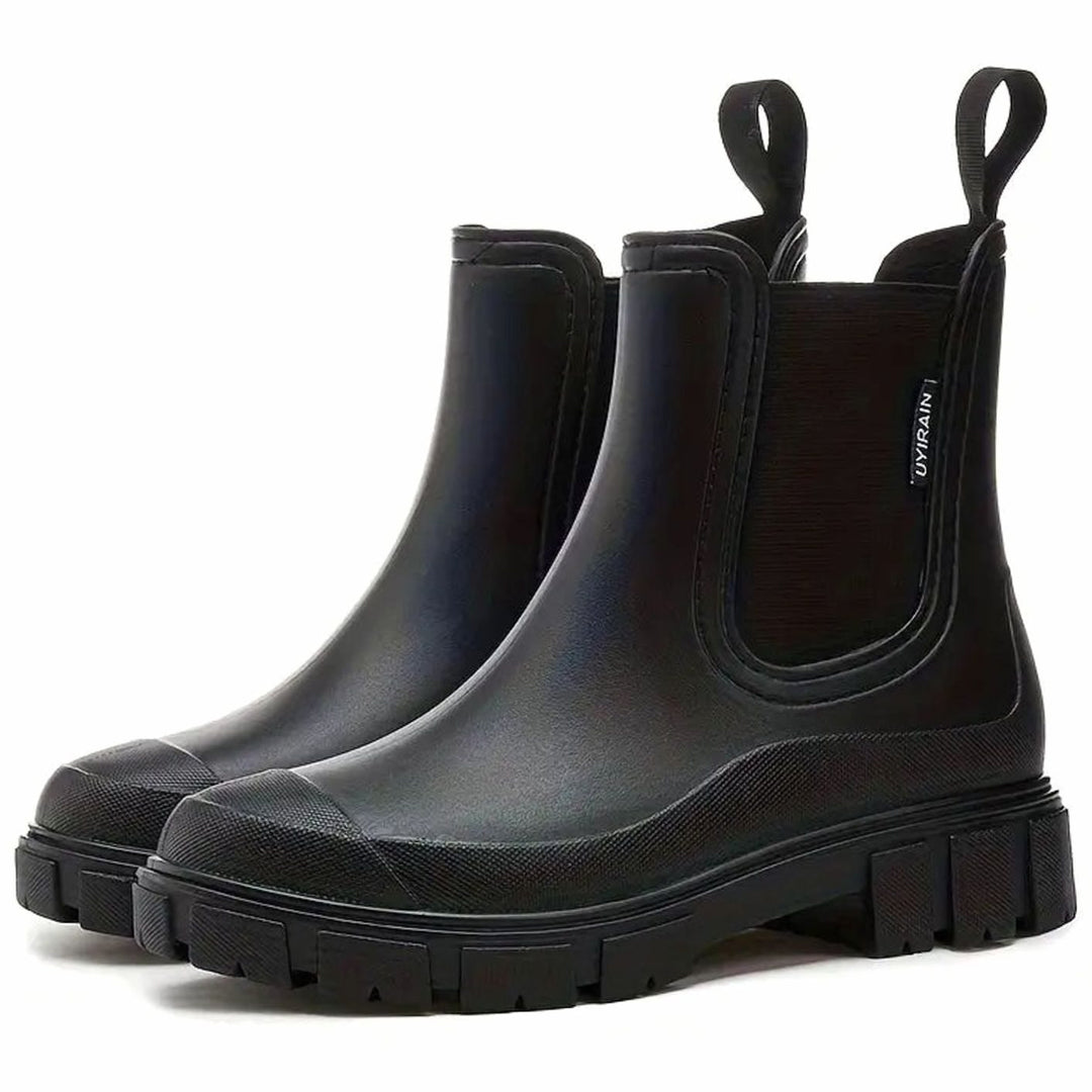Women's Waterproof Slip-On Chelsea Rain Boots Chunky Sole