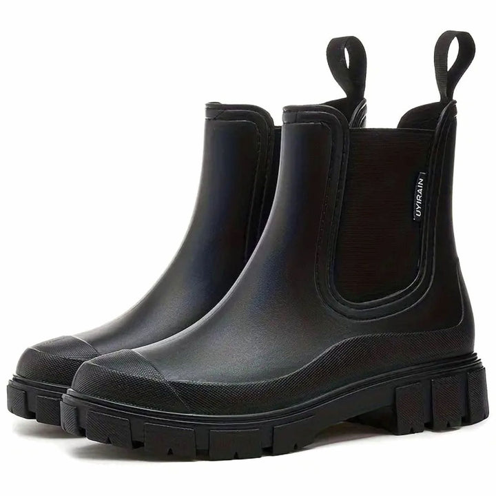 Women's Waterproof Slip-On Chelsea Rain Boots Chunky Sole
