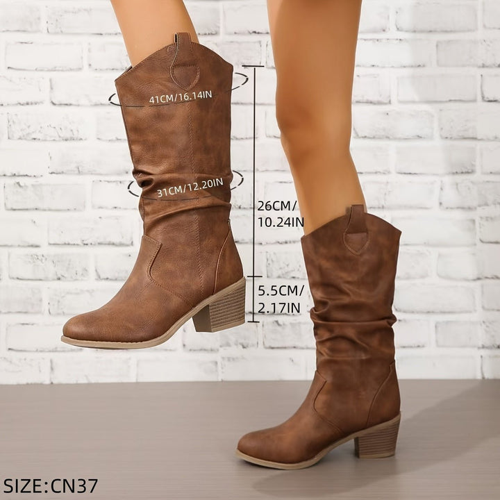 Women's Wide-Calf Slouchy Pull-On Knee-High Boots