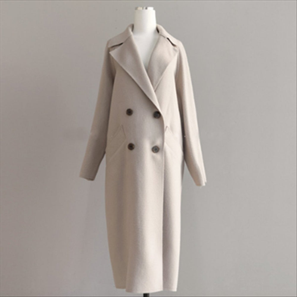 Womens Wool Coat Long Belted Wrap Oversized Winter Overcoat