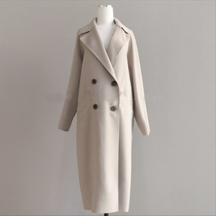 Womens Wool Coat Long Belted Wrap Oversized Winter Overcoat